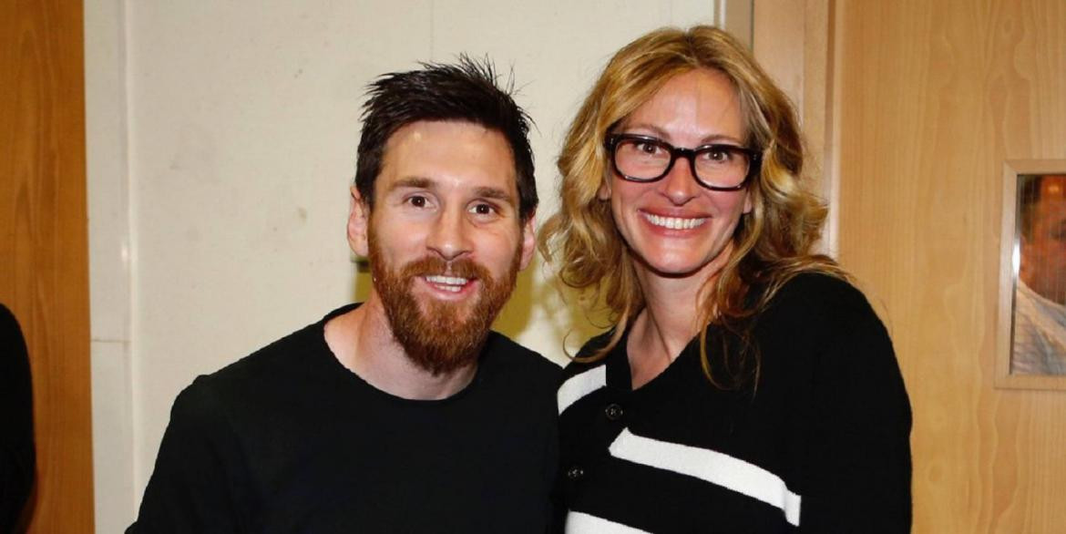 Lionel Messi y Julia Roberts