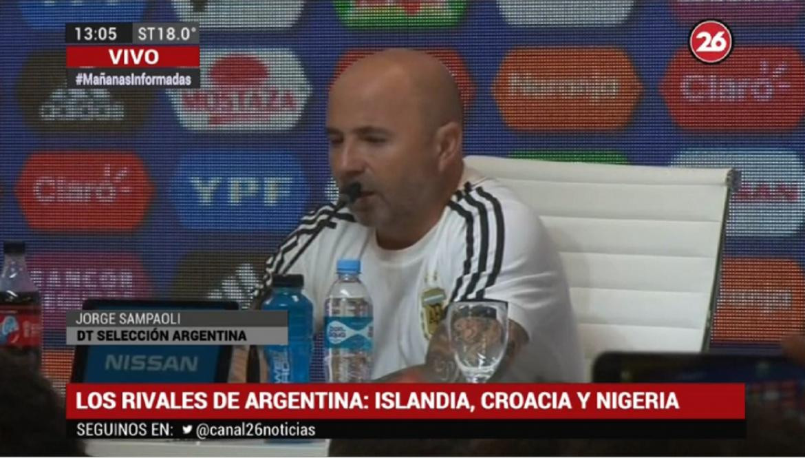 Sampaoli lista de Selección Argentina para Mundial Rusia, Canal 26