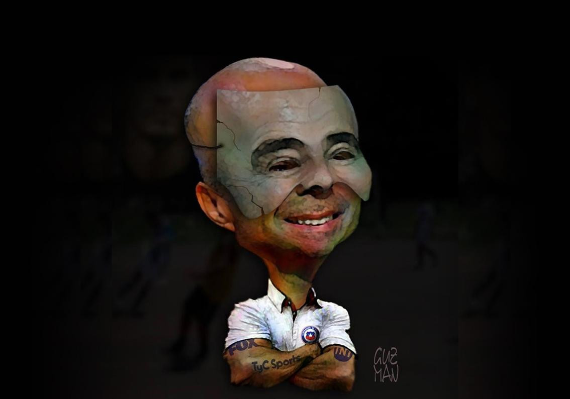 Caricatura de Jorge Sampaoli - Padre del Patón Guzmán - Selección Argentina - Fútbol