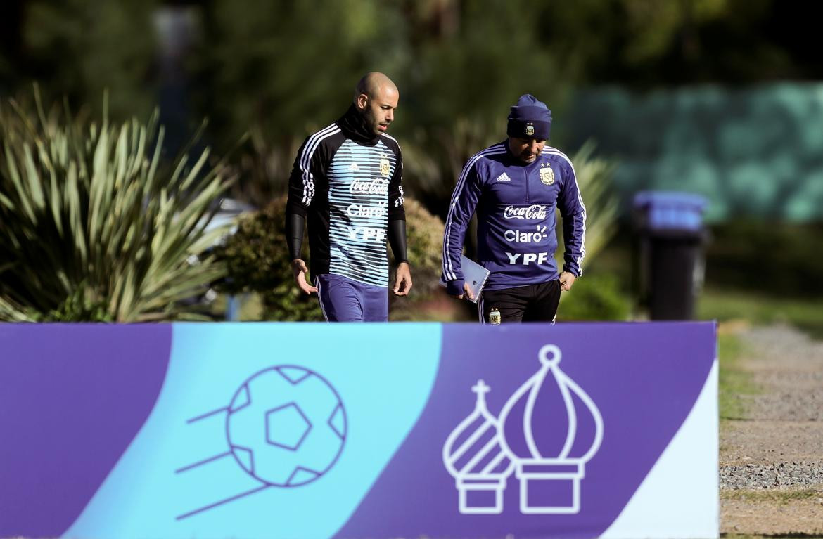 Mascherano, Sampaoli, Selección Argentina, Mundial Rusia 2018, fútbol, Reuters