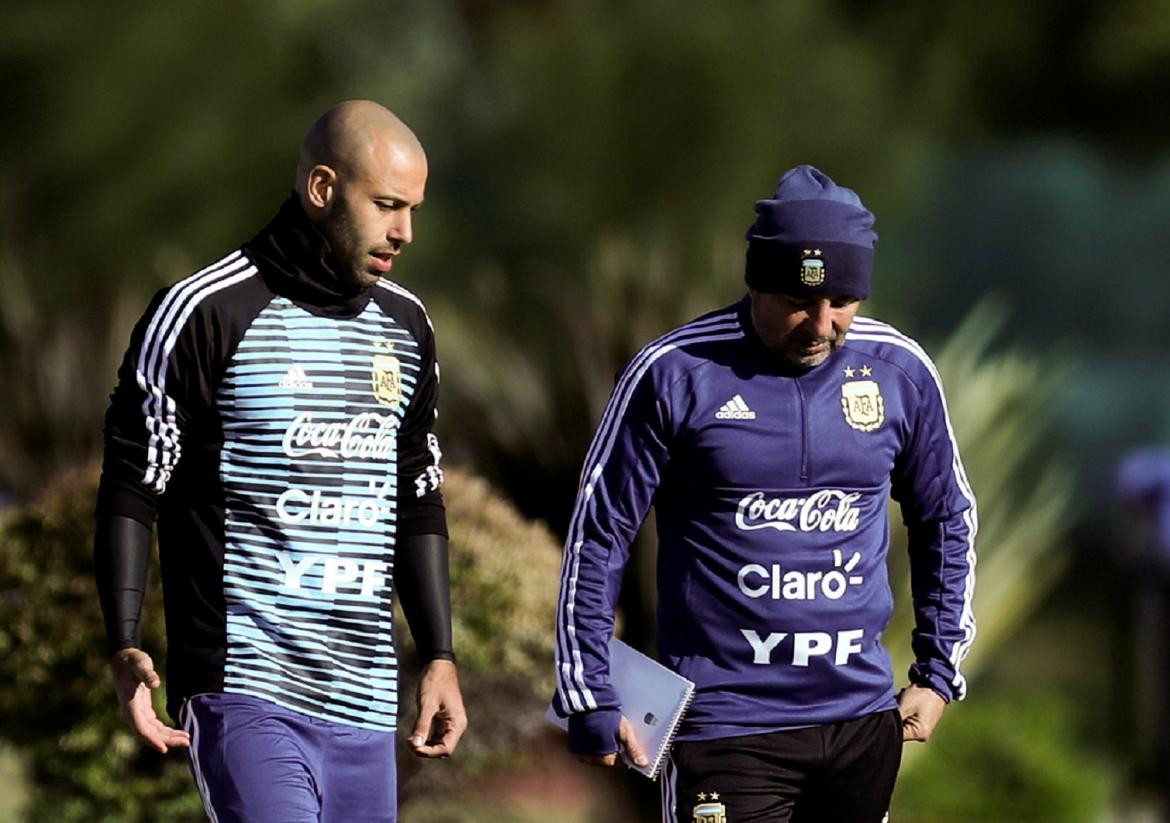 Mascherano, Sampaoli, Selección Argentina, Mundial Rusia 2018, fútbol, Reuters