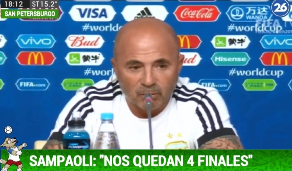 Jorge Sampaoli habla en conferencia tras el triunfo de Argentina ante Nigeria