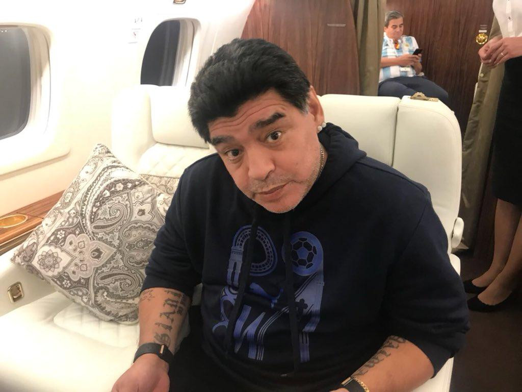 Diego Maradona, Argentina vs. Nigeria, Mundial Rusia, Twitter