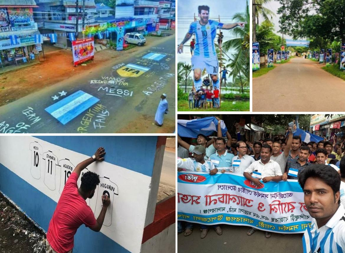 Festejo del triunfo de la Selección Argentina en Bangladesh