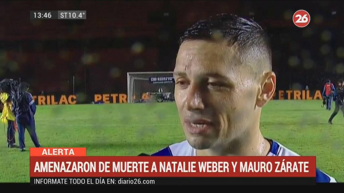 Amenazan de muerte a Mauro Zárate y Natalie Weber