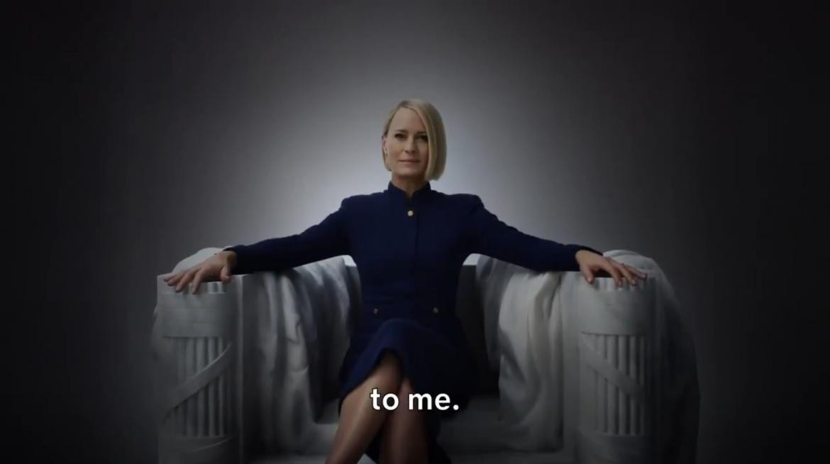 Robin Wright en House of Cards, Netflix, trailer teaser temporada 6