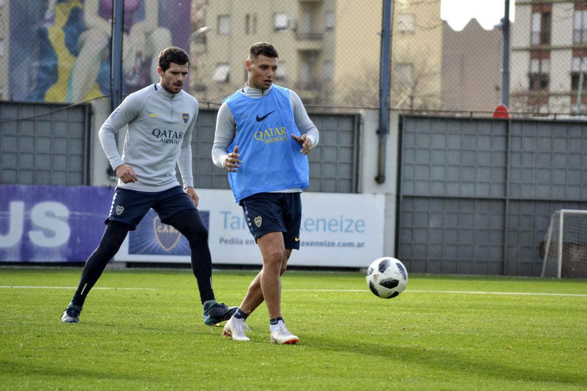 Mauro Zárate, entrenamiento de Boca, Agencia NA