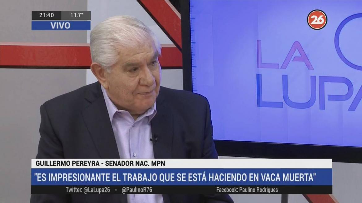 Guillermo Pereyra, senador del MPN en La Lupa con Paulino Rodrígues, Canal 26