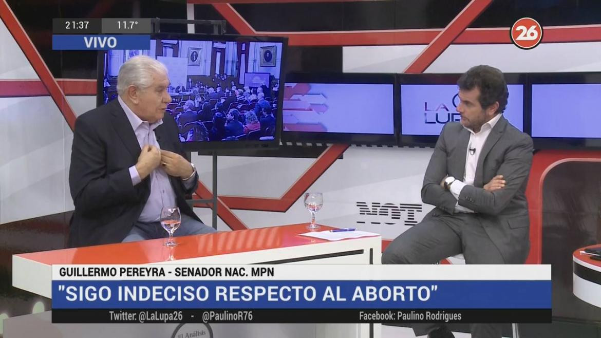 Guillermo Pereyra, senador del MPN en La Lupa con Paulino Rodrígues, Canal 26