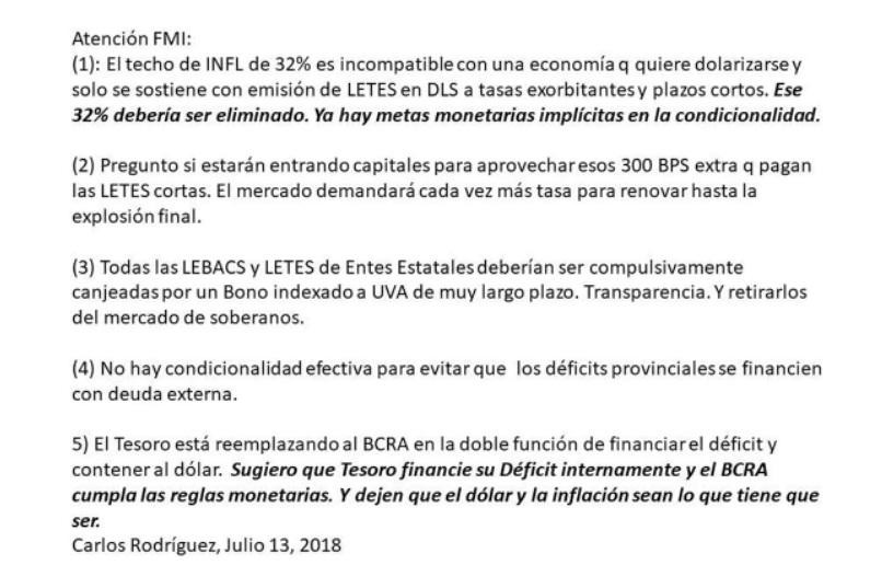 Carlos Rodríguez, economista y fundador del CEMA, cuadro Twitter