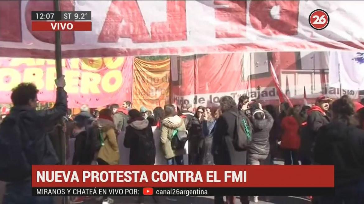 Protestas y cortes por FMI (Canal 26)