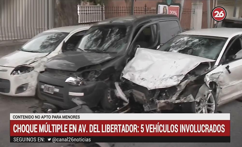 Choque múltiple en Avenida del Libertador