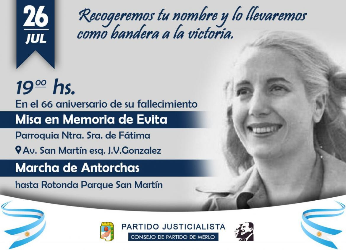 Evita aniversario  - Consejo del Partido de Merlo