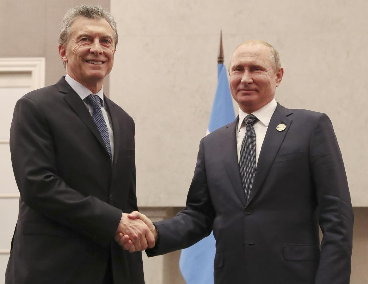 Cumbre del BRICS, Mauricio Macri y Vladimir Putin, NA