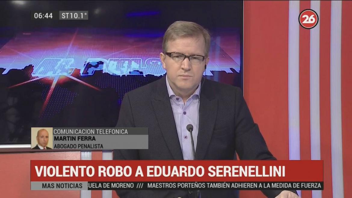 Violento robo a Eduardo Serenellini (Canal 26)