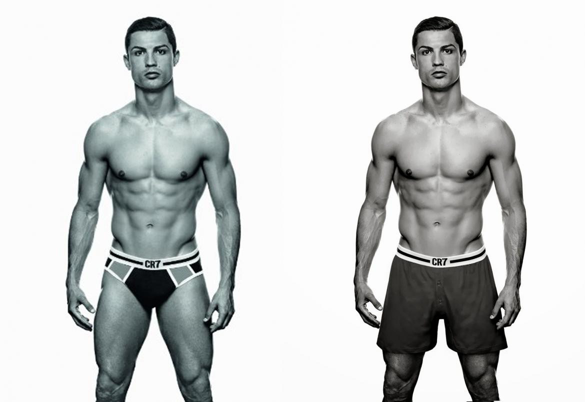 Cristiano Ronaldo en boxer y slip