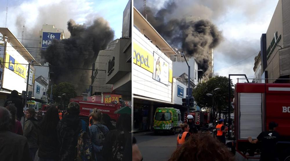 Voraz incendio en empresa de telefonía en Quilmes (Foto: Twitter)