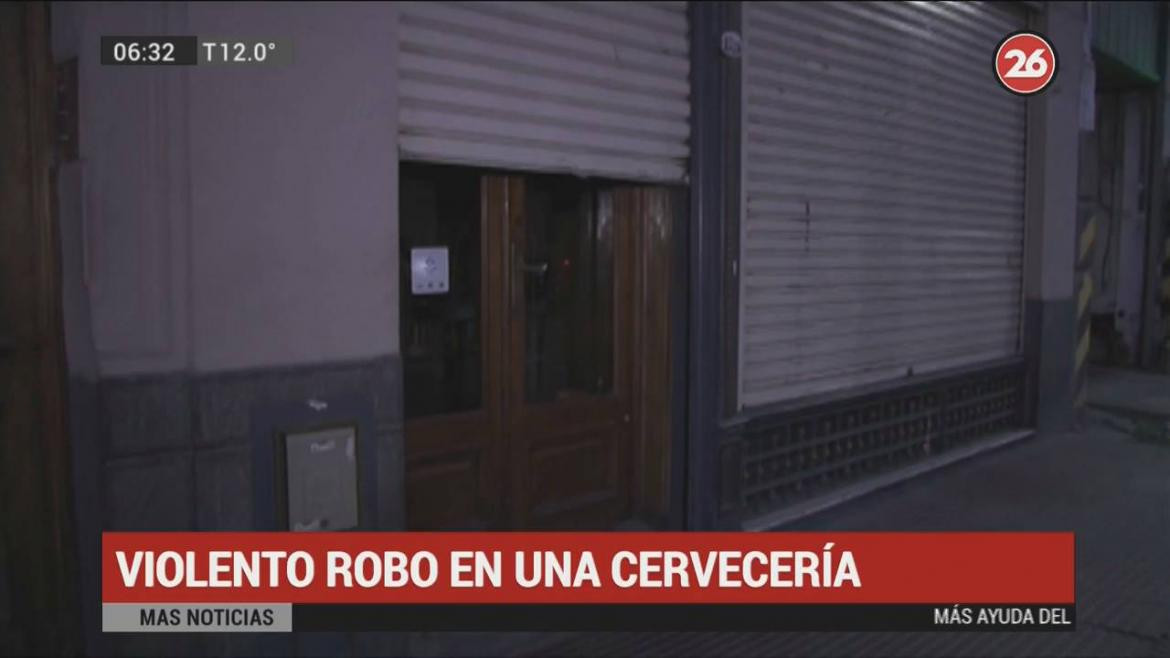 Violento robo en cervecería de Constitución (Canal 26)