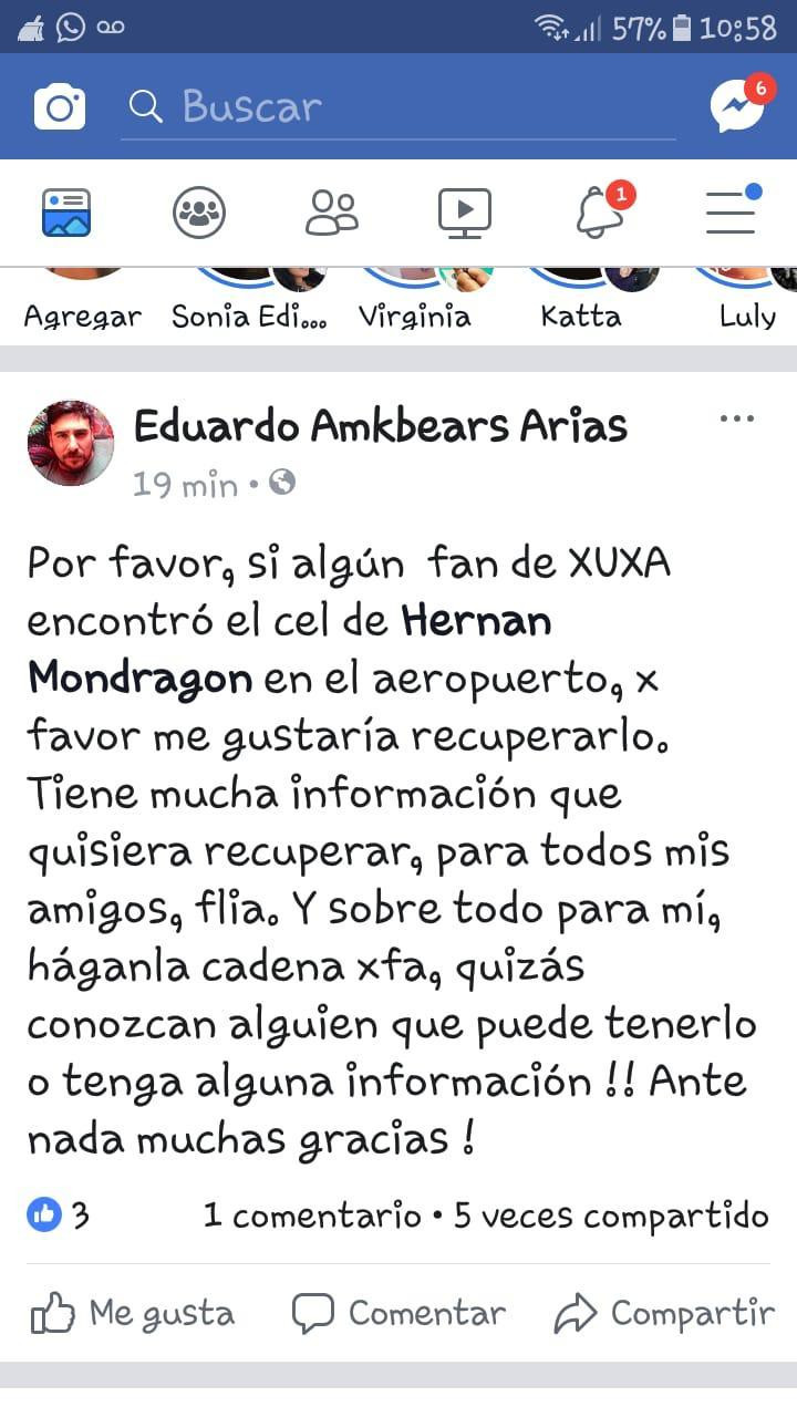 Hernán Mondragón, fan de Xuxa