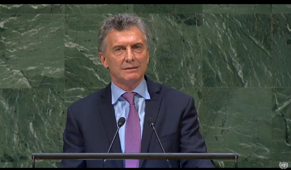 Mauricio Macri en la ONU, captura YouTube