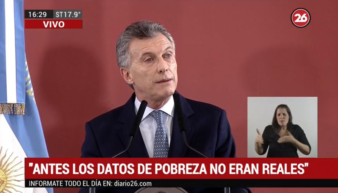 Conferencia de Macri por pobreza - Canal 26