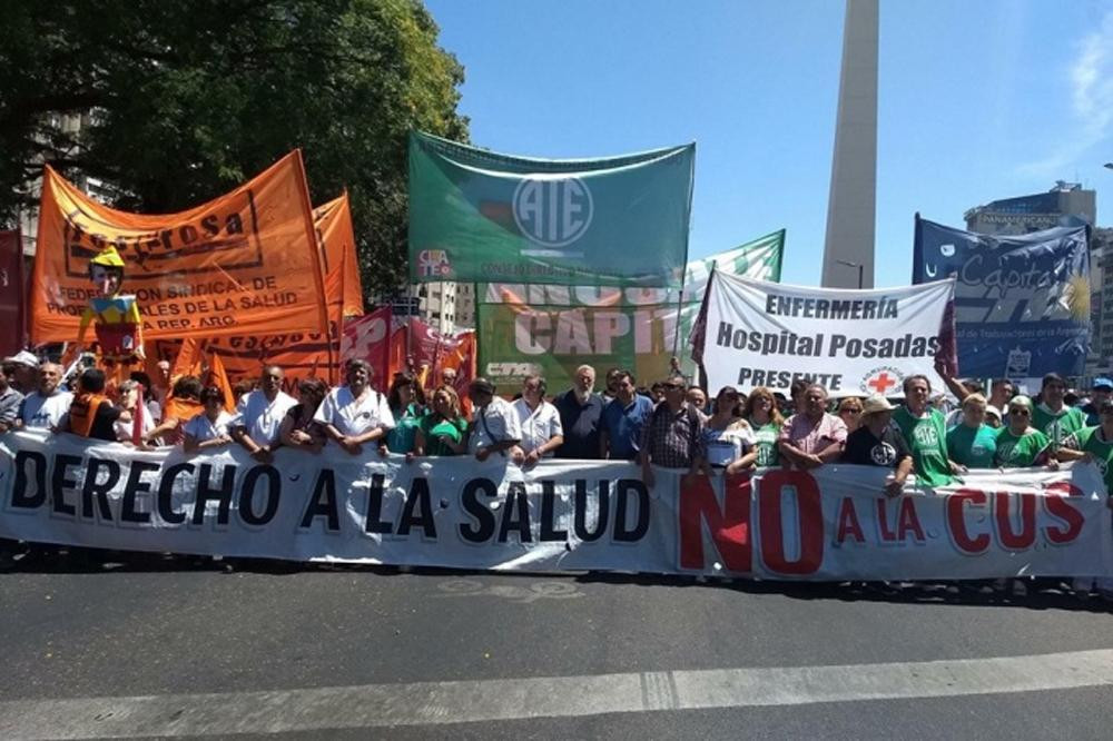 Marcha Federal por la Salud en el Centro porteño