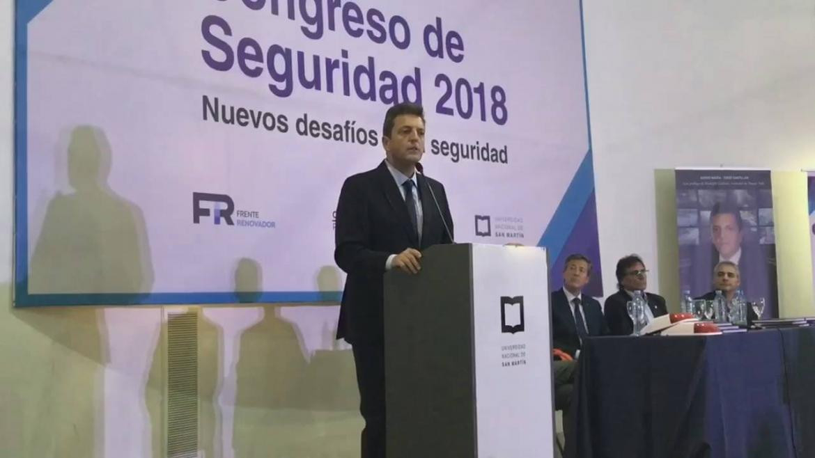 Conferencia de Sergio Massa sobre la inseguridad