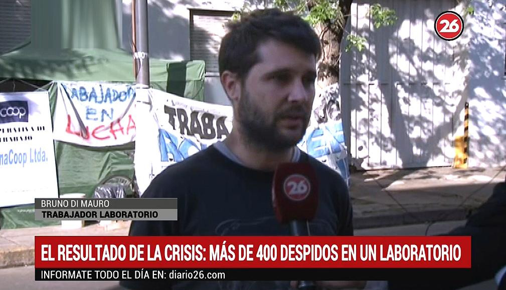 Despidos en laboratorio, desocupación, crisis económica, ajuste, Canal 26