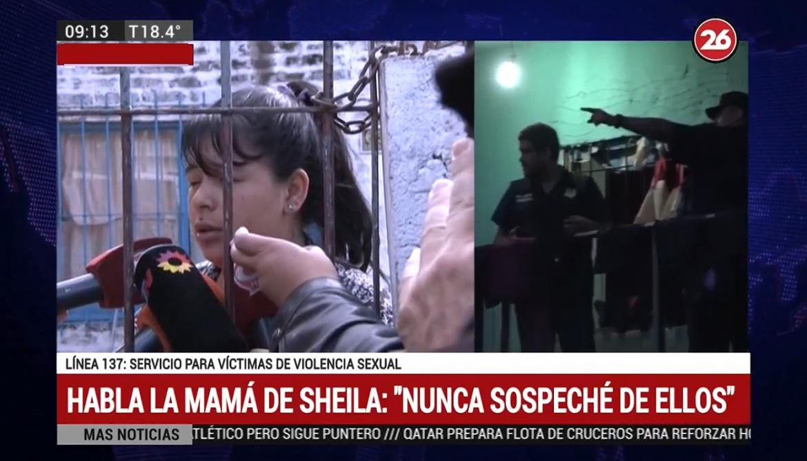 Madre de Sheila, policiales, Canal 26