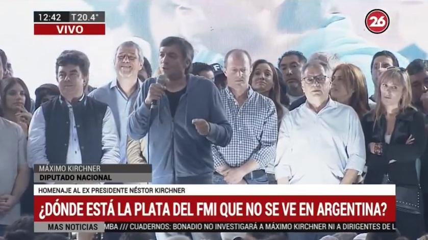 Máximo Kirchner - acto homenaje a Néstor Kirchner