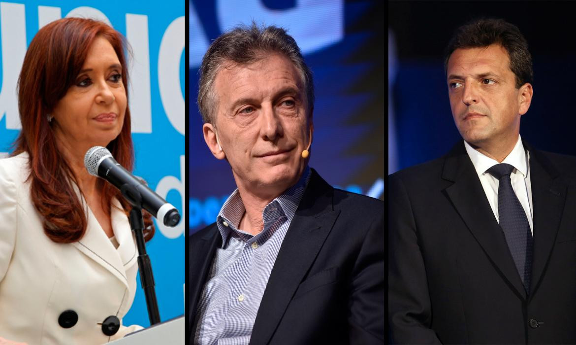 Cristina Kirchner, Mauricio Macri y Sergio Massa