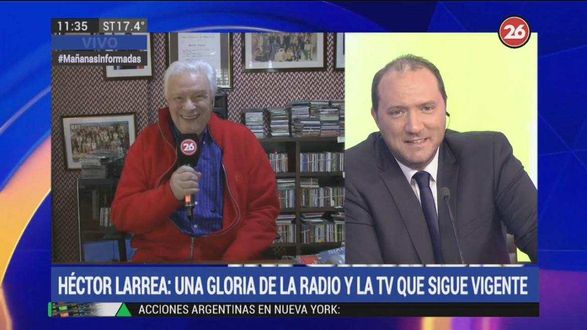 Héctor Larrea en Mañanas Informadas (Canal 26)