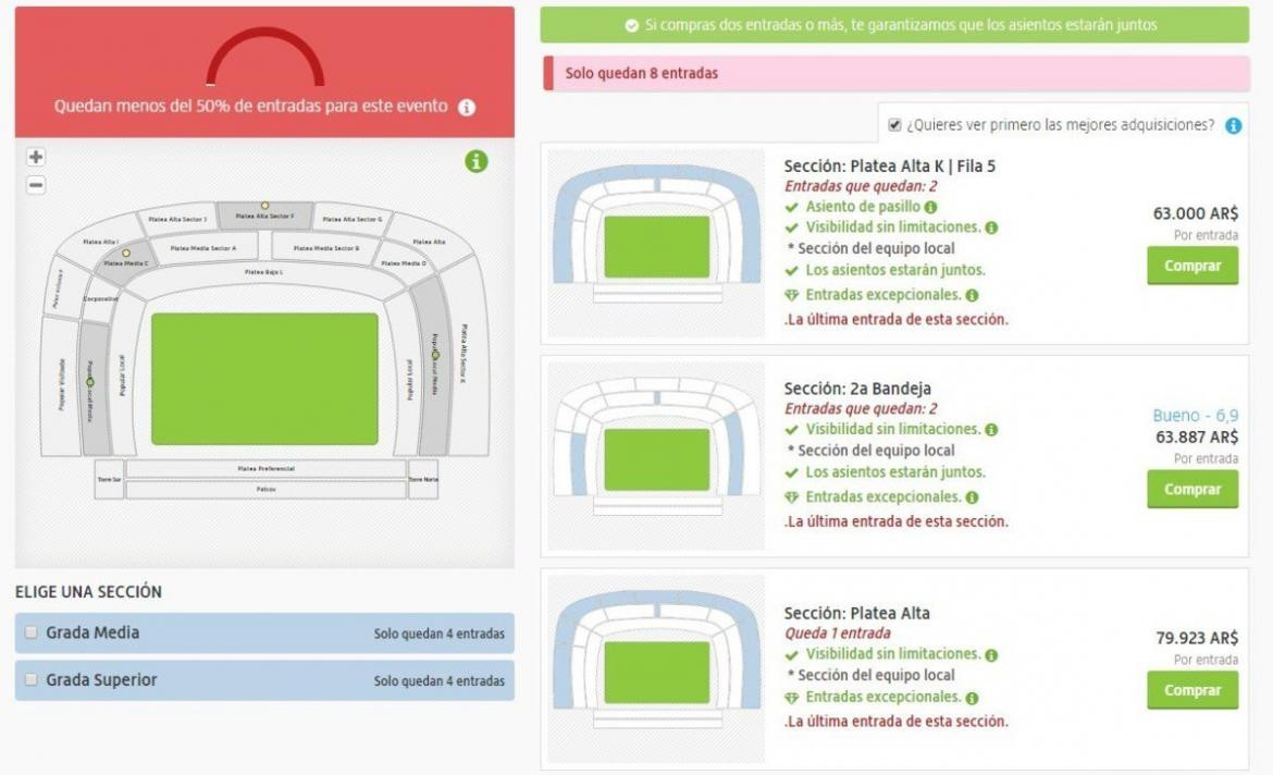 REVENTA SUPERCLASICO COPA LIBERTADORES