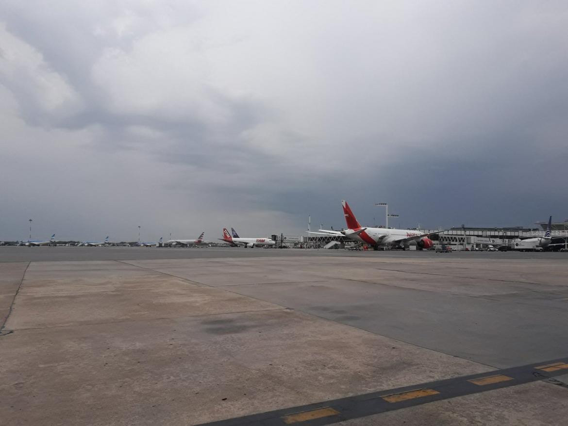 Tormenta en Ezeiza