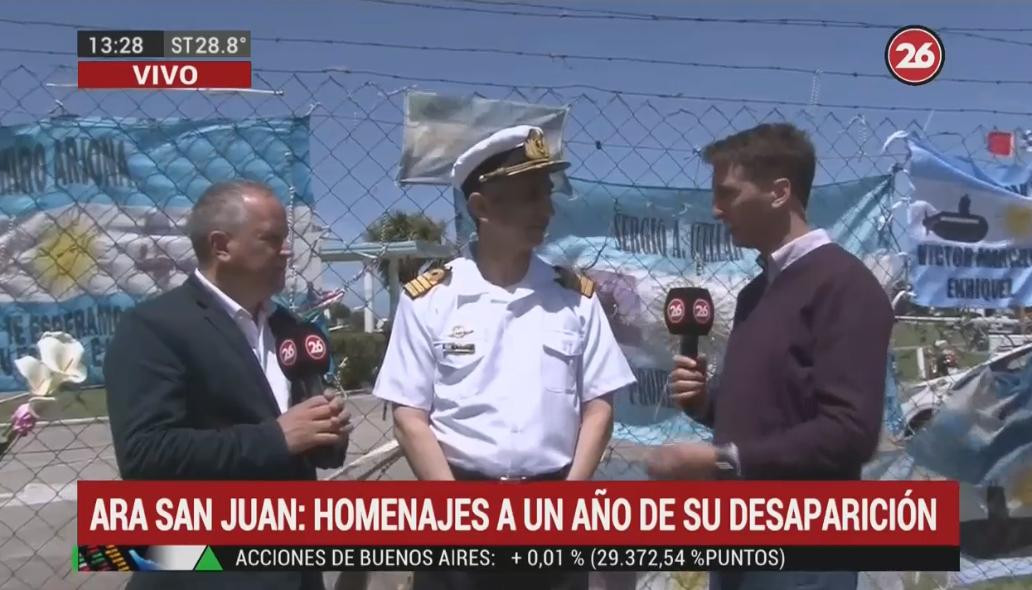 Homenaje al submarino ARA San Juan, Rodolfo Ramallo, vocero de la Armada, Mar del Plata, Canal 26