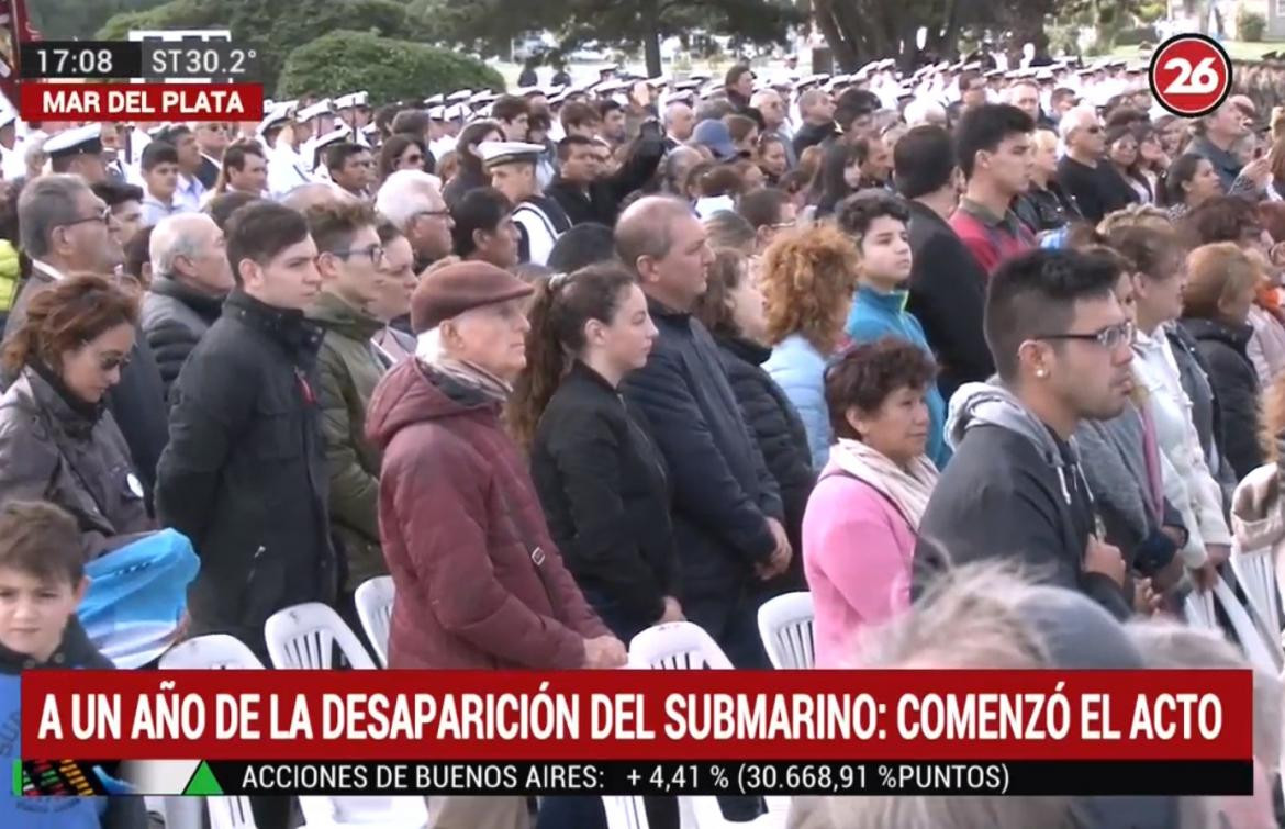 ARA San Juan: 1 año del naufragio del submarino, Mar del Plata