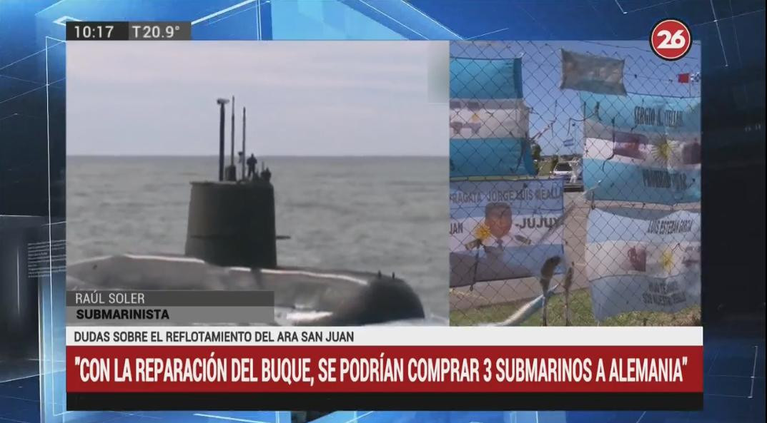 Submarino ARA San Juan, Raúl Soler, submarinista, Canal 26