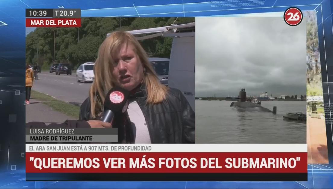 Madre de tripulante del ARA San Juan, Canal 26