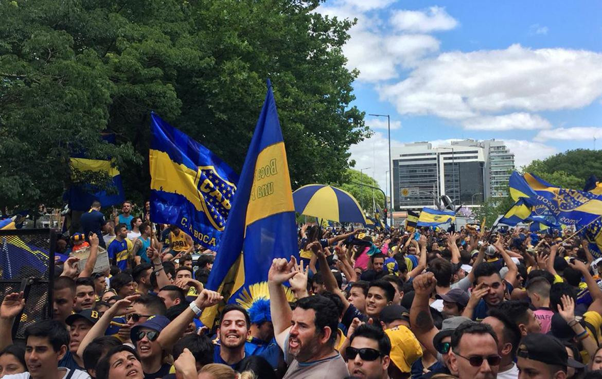 Banderazo hinchas de Boca - Agencia NA