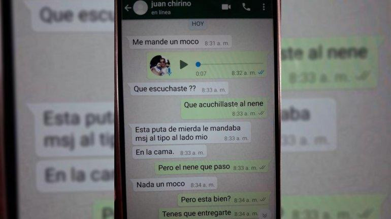 Mensaje de WhatsApp del homicida de Tolosa