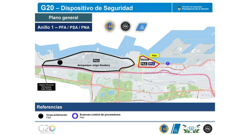 Cumbre del G20, operativo de seguridad, cortes