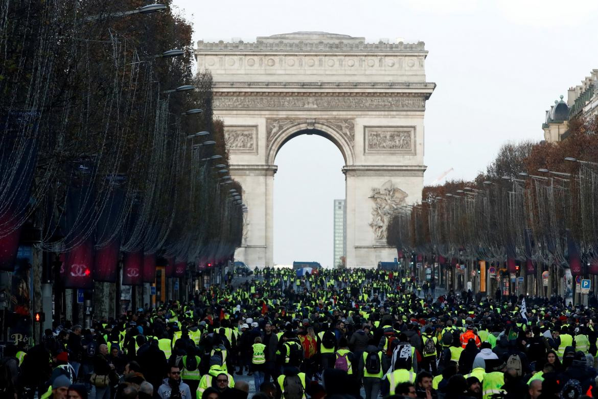 Protesta - Chalecos amarillos en París Reuters