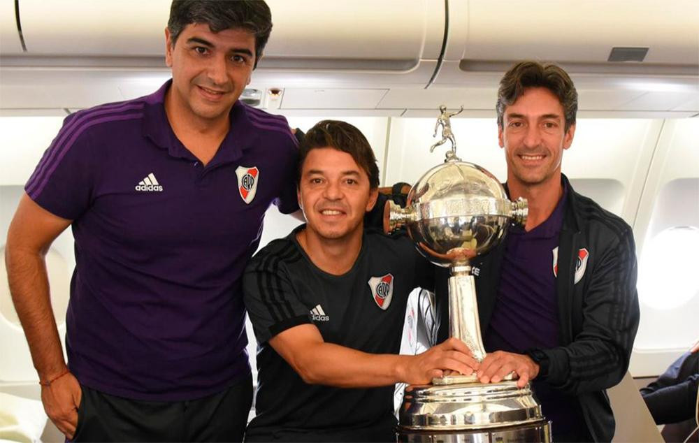 Festejos de River en el Monumental por Copa Libertadores, Gallardo