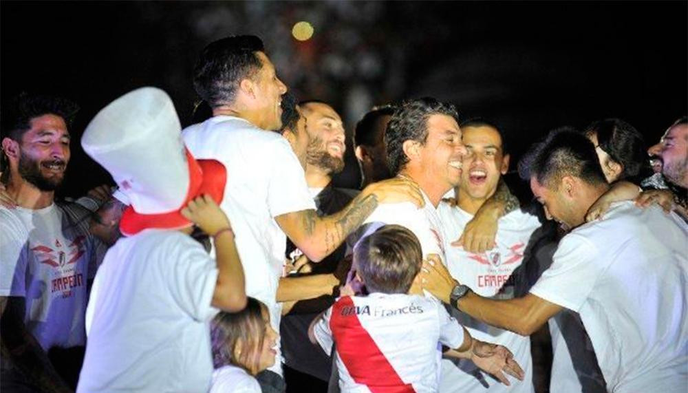 Festejos de River en el Monumental por Copa Libertadores, Gallardo, Twitter