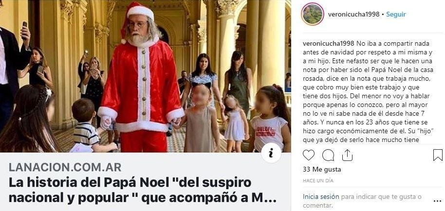 Publicación de ex pareja de Papa Noel de la Casa Rosada