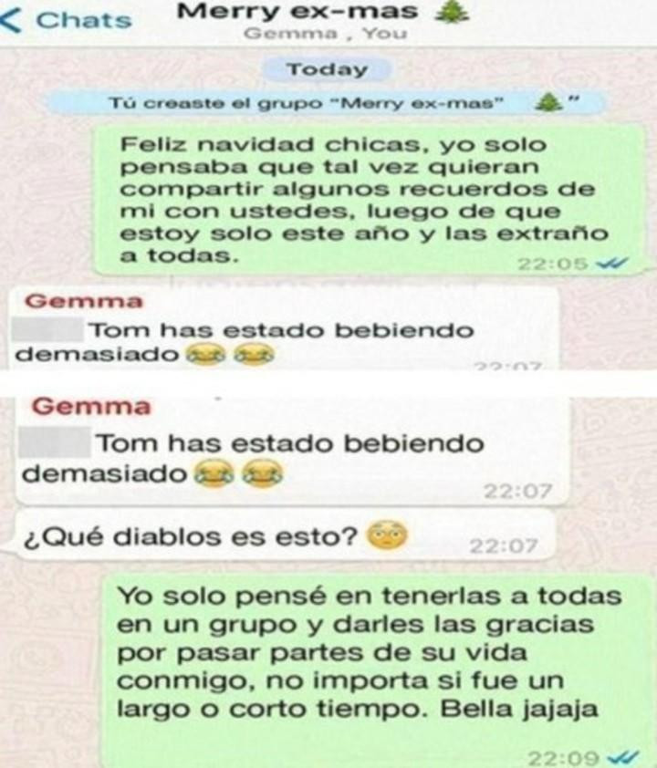 Chat WhatsApp con sus ex - Foto 1