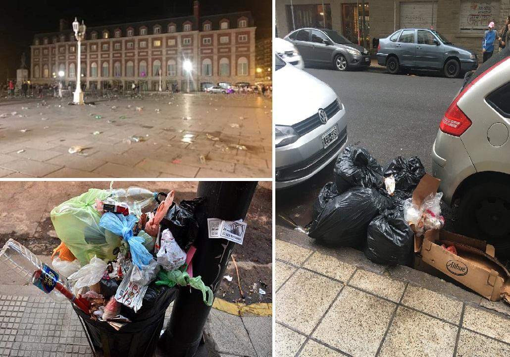 Mar del Plata - calles sucias, conflicto con municipales, fotos Twitter