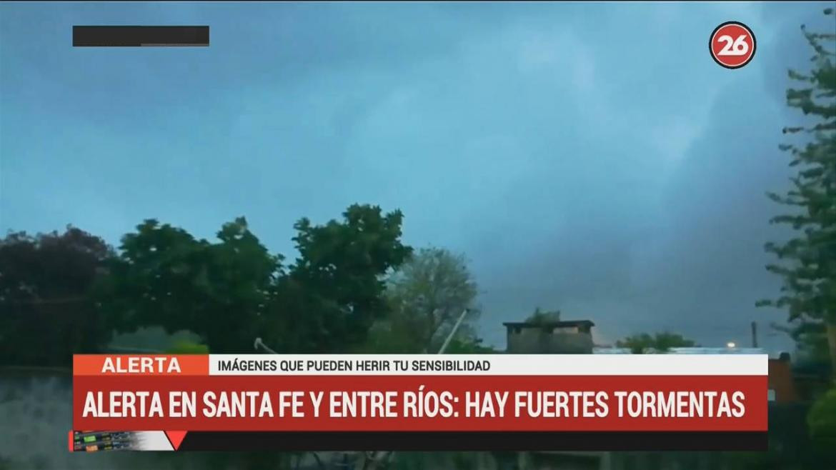 Fuerte temporal en Santa Fe (Canal 26)