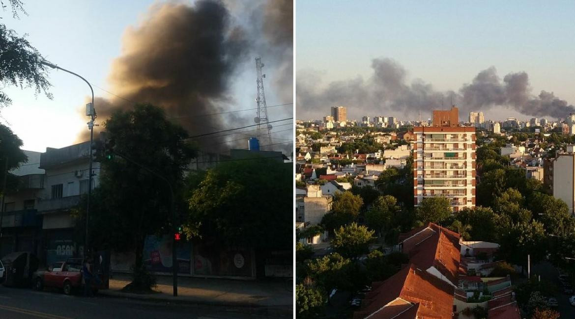 Voraz incendio en Mataderos