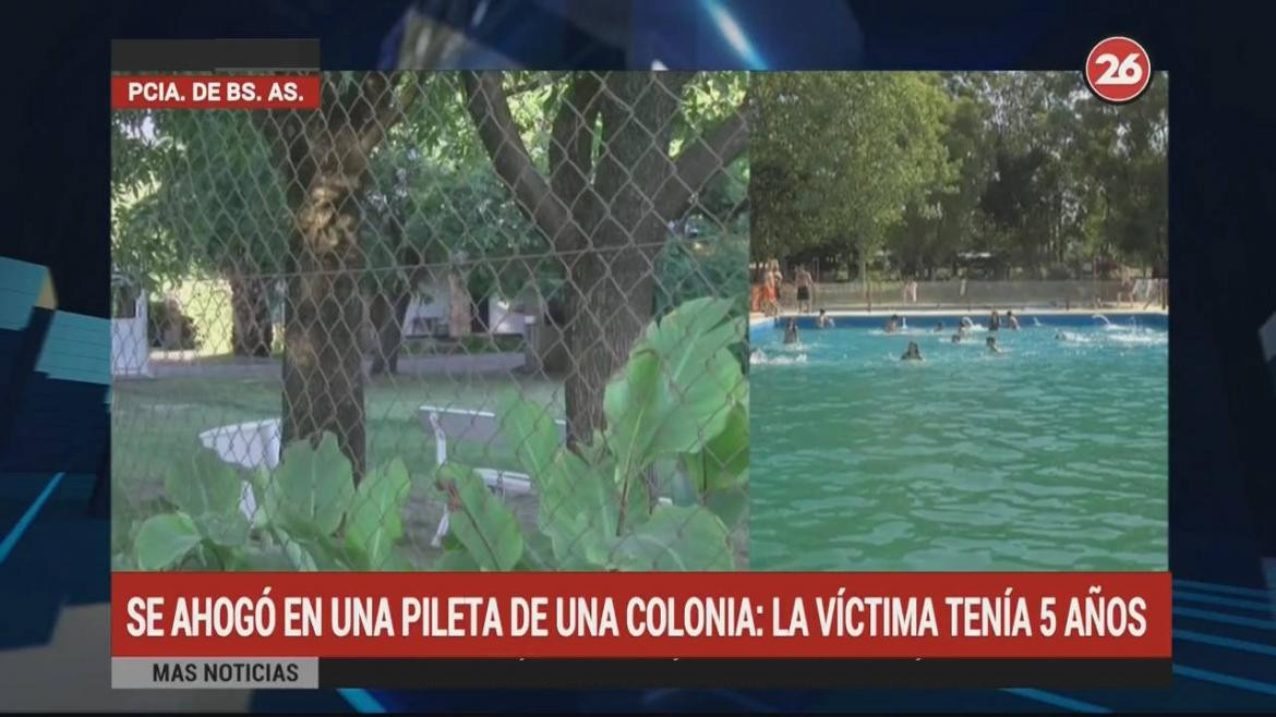 Niño de 5 años murió ahogado en colonia de vacaciones en La Plata (Canal 26)